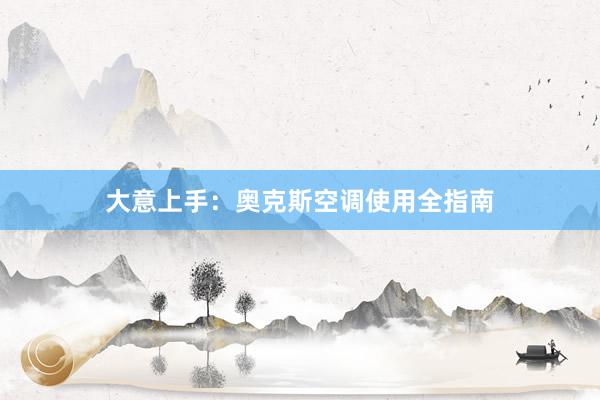 大意上手：奥克斯空调使用全指南